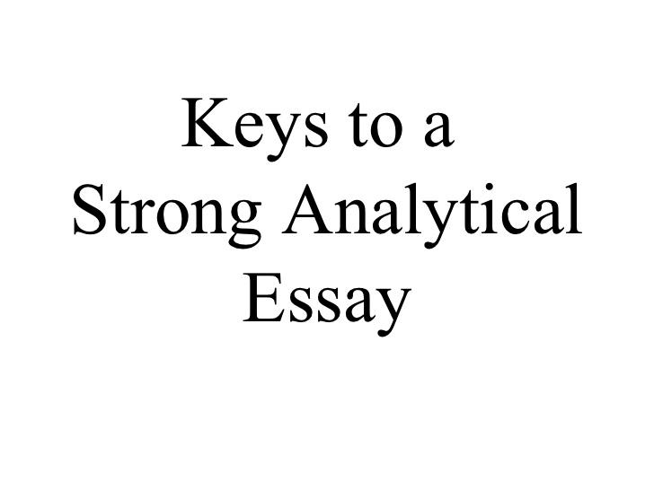 How to Write an Analytical Essay