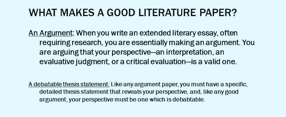 Write a literary thesis